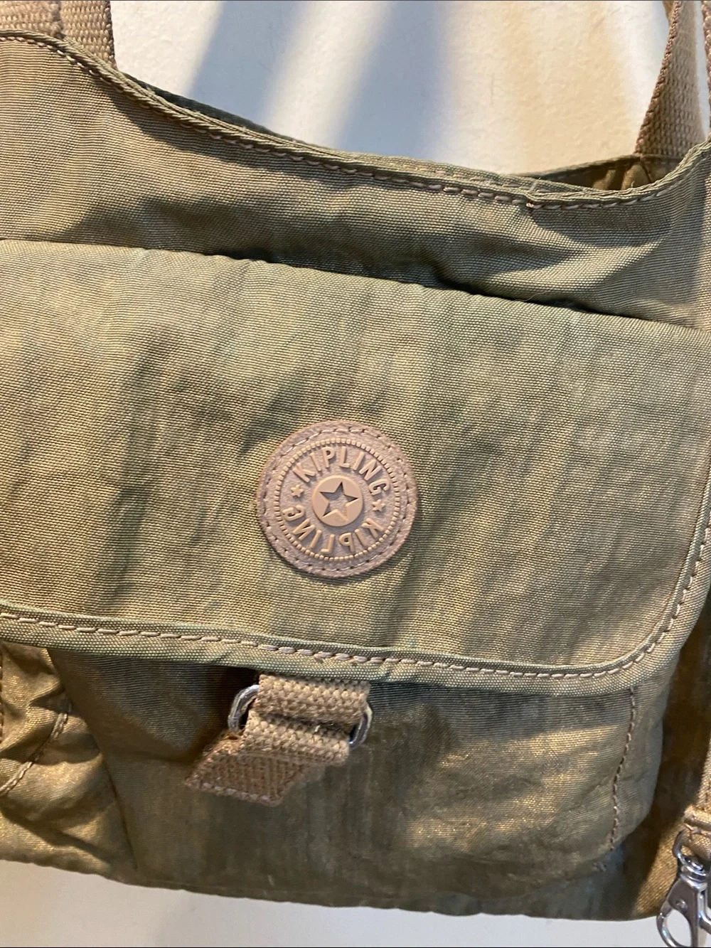 Kipling Canvas Multi-Pocket Shoulder Bag With Long Strap - Picture 2 of 10